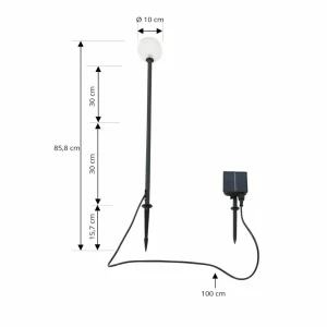 Lindby lampe solaire LED Brindley, noir, verre, IP65^ Lampes Décoratives