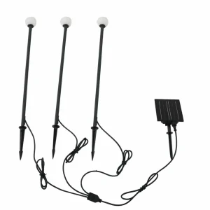 Lindby lampe solaire LED Freydis, set de 3, noir, 2.000 K^ Lampes Décoratives