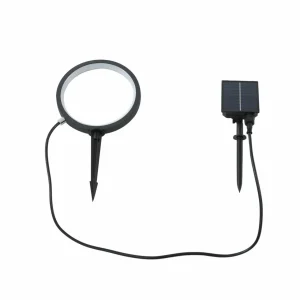 Lindby lampe sur piquet LED solaire Syrene, 18 cm, noir, alu^ Lampes Décoratives