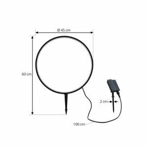 Lindby lampe sur piquet LED solaire Syrene, 45 cm, noir, alu^ Lampes Décoratives
