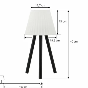 Lindby LED lampe d'extérieur Jaimy, batterie, noir, métal^ Lampes Décoratives