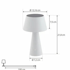 Lindby LED lampe solaire de table Lirinor, blanc, plastique, Ø 13cm^ Lampes Décoratives
