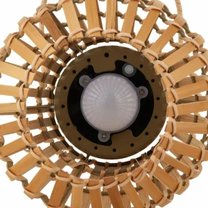 Lindby luminaire de terrasse LED solaire Amaria, bambou, Ø 18 cm^ Lampes Décoratives