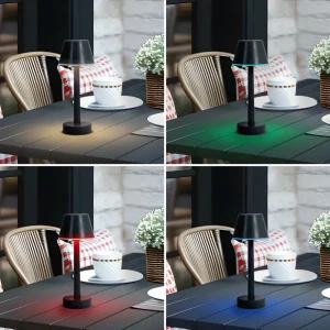 Lindby luminaire LED rechargeable Gaja, noir, USB, IP44, RGBW, à intensité^ Lampes Décoratives