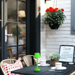 Lindby luminaire LED rechargeable Gaja, vert, USB, IP44, RGBW, intensité^ Lampes Décoratives