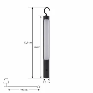 Lindby luminaire LED rechargeable Kompis, gris, intensité variable, IP54^ Luminaires De Terrasse