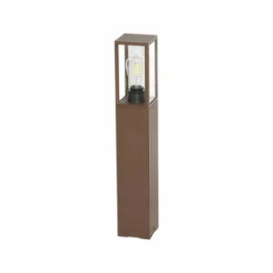 Lindby luminaire pour socle Robigus, couleur rouille, aluminium^ Potelets Extérieurs