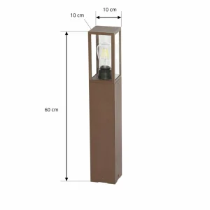 Lindby luminaire pour socle Robigus, couleur rouille, aluminium^ Potelets Extérieurs