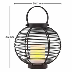 Lindby Mairuna lanterne solaire LED noire, 22,7 cm^ Lampes Décoratives