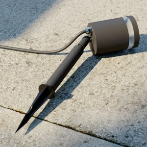Lindby Margrit spot sur piquet, gris foncé^ Éclairage Jardin