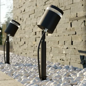 Lindby Margrit spot sur piquet, gris foncé^ Éclairage Jardin