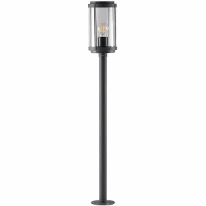 Lindby Ojali borne lumineuse, ronde, gris foncé^ Bornes Éclairage Extérieur