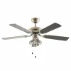 Lindby Ventilateur de plafond avec lumière Anariki, silencieux, argenté^ Ventilateurs
