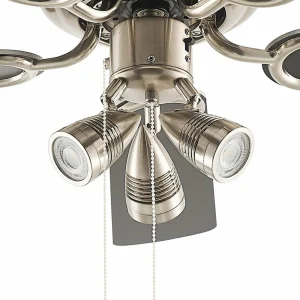Lindby Ventilateur de plafond avec lumière Anariki, silencieux, argenté^ Ventilateurs