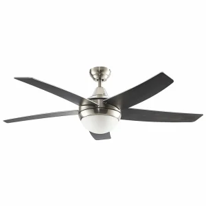 Lindby Ventilateur de plafond avec lumière Auraya, silencieux, acier^ Ventilateurs
