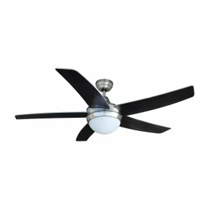 Lindby Ventilateur de plafond avec lumière Auraya, silencieux, acier^ Ventilateurs