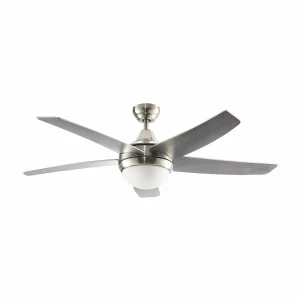 Lindby Ventilateur de plafond avec lumière Auraya, silencieux, acier^ Ventilateurs