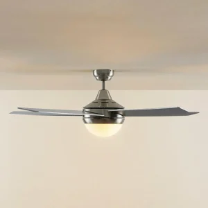 Lindby Ventilateur de plafond avec lumière Auraya, silencieux, acier^ Ventilateurs