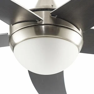 Lindby Ventilateur de plafond avec lumière Auraya, silencieux, acier^ Ventilateurs