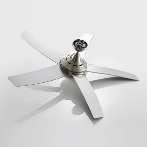 Lindby Ventilateur de plafond avec lumière Auraya, silencieux, acier^ Ventilateurs