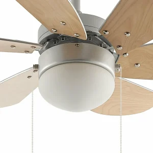 Lindby Ventilateur de plafond avec lumière Minja, argenté, silencieux, 78cm^ Ventilateurs