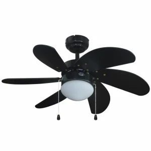 Lindby Ventilateur de plafond avec lumière Minja noir silencieux 78 cm^ Ventilateurs