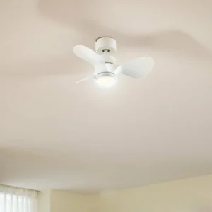 Lindby Ventilateur de plafond LED Enon, blanc, moteur DC, silencieux^ Ventilateurs