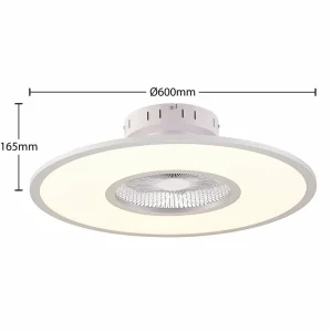 Lindby Ventilateur de plafond LED Romea, rond, DC, silencieux, 60 cm^ Ventilateurs