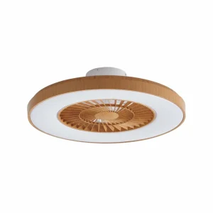 Lindby Ventilateur de plafond LED Teleo couleur bois DC silencieux CCT^ Ventilateurs