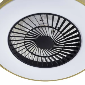 Lindby Ventilateur de plafond LED Teleo, laiton, DC, silencieux, Tuya^ Ventilateurs