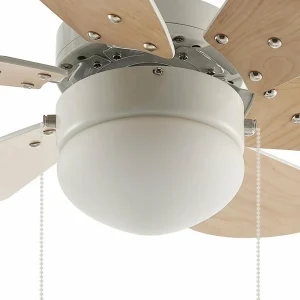 Lindby ventilateur de plafond Minja, blanc, bois^ Ventilateurs