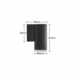 Lindby Yelina applique d'extérieur douille en haut^ Appliques Murales Extérieures