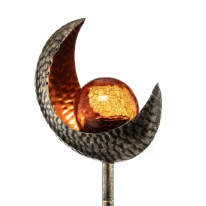 Lindby Yonca lampe déco solaire LED 108,5cm cuivré^ Lampes Décoratives