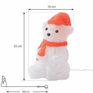 Lindby Yuki figurine déco LED plastique, ours^ Lumière De Noël