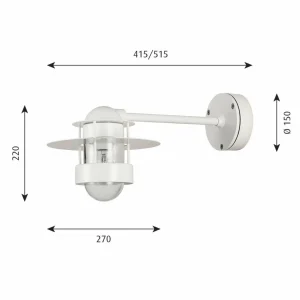 Louis Poulsen Albertslund applique 51,5 cm blanche^ Appliques Murales Extérieures