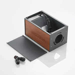 Lucande Ansala potelet R7s décor bois^ Potelets Extérieurs