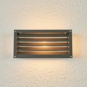 Lucande applique d'extérieur Aurelien, aluminium, hauteur 12,5cm, rayures^ Appliques Murales Extérieures