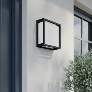 Lucande applique d'extérieur Aurelien, gris, aluminium, 25 x 25 cm^ Appliques Murales Extérieures
