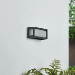 Lucande applique d'extérieur Aurelien, gris, aluminium, hauteur 12,5 cm^ Appliques Murales Extérieures