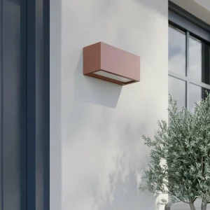 Lucande applique d'extérieur Bente, couleur rouille, aluminium, 11 cm^ Appliques Murales Extérieures