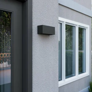 Lucande applique d'extérieur Bente, gris graphite, aluminium, 11 cm^ Appliques Murales Extérieures