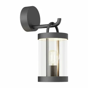 Lucande applique d'extérieur Cassian, set de 2, IP54, aluminium, gris^ Appliques Murales Extérieures