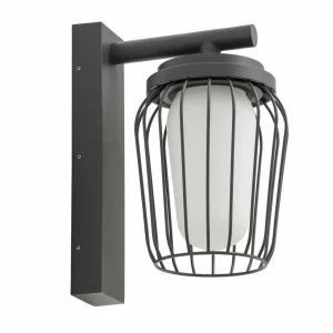 Lucande applique d'extérieur Chandan, 30 cm, anthracite, aluminium^ Appliques Murales Extérieures