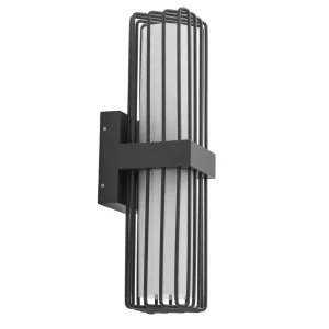 Lucande applique d'extérieur Chandan, 41,9 cm, gris foncé, aluminium^ Appliques Murales Extérieures