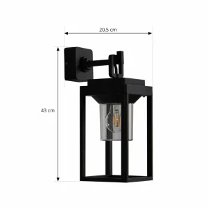 Lucande applique d'extérieur Milanka, noir, aluminium, 43 cm^ Appliques Murales Extérieures