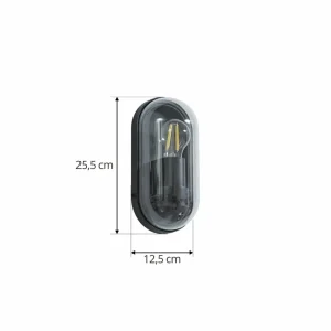 Lucande applique d'extérieur Serine, 25,5 cm, noir, aluminium^ Luminaires De Terrasse