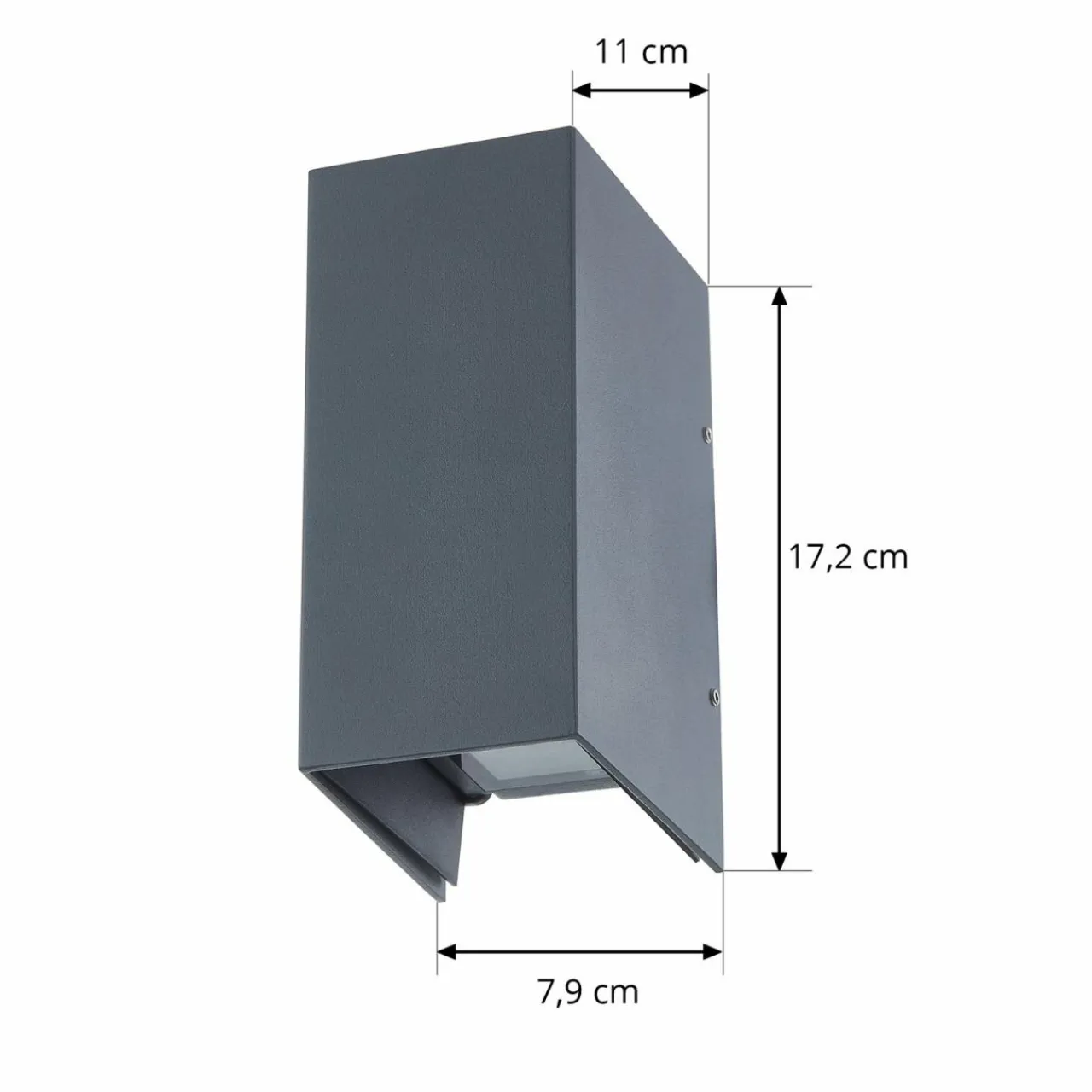 lucande_applique_murale_led_kimian_hauteur__cm_anthracite_ip_1.webp Lucande applique murale LED Kimian, hauteur 17 cm, anthracite, IP54^ Appliques Murales Extérieures