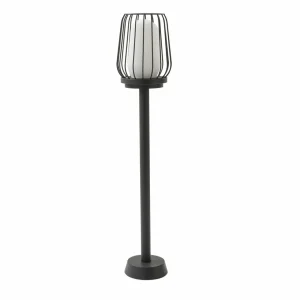Lucande Borne lumineuse Chandan, 80 cm, noir, aluminium^ Bornes Éclairage Extérieur