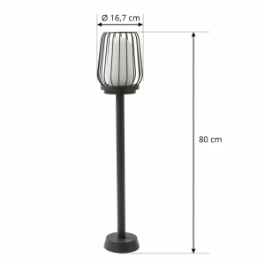 Lucande Borne lumineuse Chandan, 80 cm, noir, aluminium^ Bornes Éclairage Extérieur