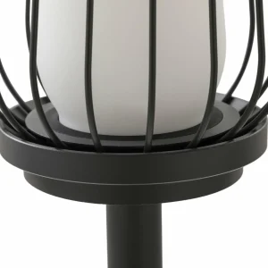 Lucande Borne lumineuse Chandan, 80 cm, noir, aluminium^ Bornes Éclairage Extérieur